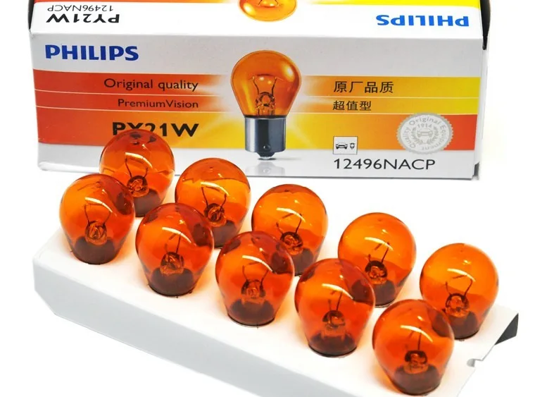 

Philips Turn Signal 12496/Single Foot Oblate Foot Amber Tail/PY21W/12496 NACP