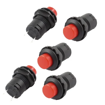 

uxcell 5 Pcs 3A/125VAC 1.5A/250VAC Latching Red Push Button Switch SPST On/Off