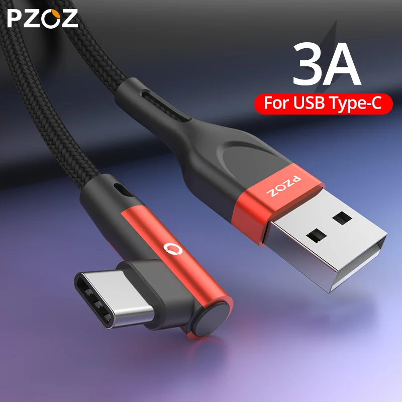 Кабель PZOZ 90 градусов usb Type c Micro usb Type C Быстрая зарядка Microusb Type C зарядное устройство для xiaomi redmi note 9s 8 pro usb c data|Кабели для мобильных телефонов| | АлиЭкспресс