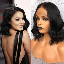 COLODO 12 дюймов короткие парики из человеческих волос бразильский Волосы remy натуральный Цвет 150% Плотность 13x6 Боб Синтетические волосы на кружеве парики для чернокожих Для женщин