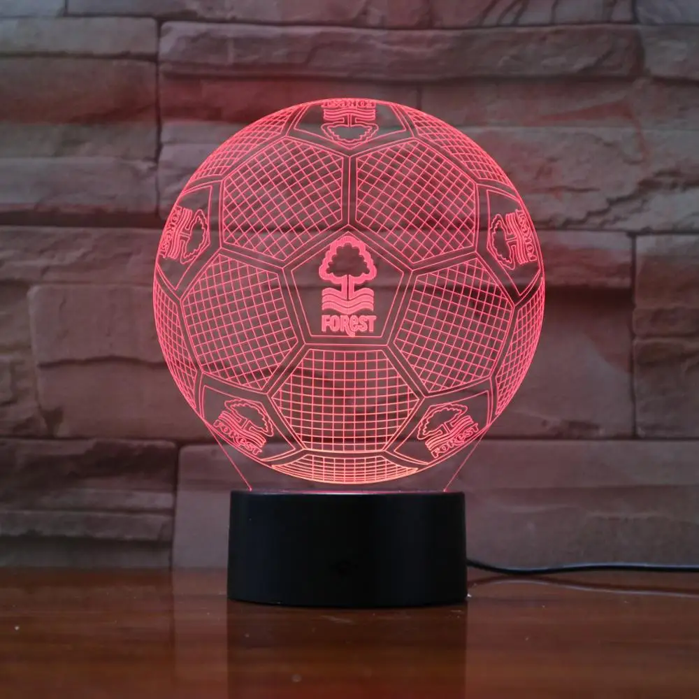 3D Светодиодная лампа с логотипом футбольной команды 7 цветов изменение цвета