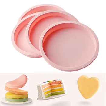 

Layer Bakeware Molds Silicone Cake Pan Cake Mold Round Heart Dessert Cutting-free Cakes Mould Muffin Baking Tools Cake Molds