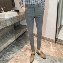 Офисные брюки для мужчин, нарядные брюки, официальные, для мужчин, духи, Masculino, Pantalones Hombre, костюм Homme, облегающие, серый, черный