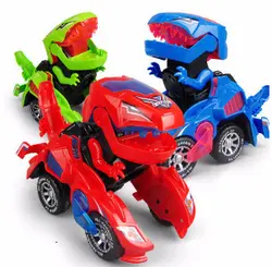 Новый деформационный Электрический динозавр автомобиль игрушка универсальный колесо реконструкция робот автомобиль со светом подарок на