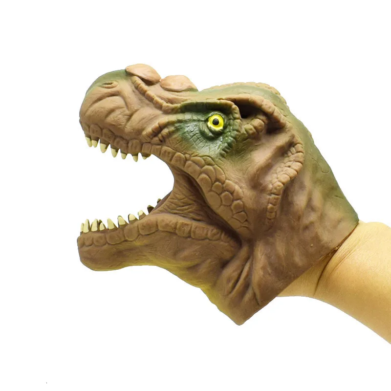 16 см экологичный резиновый динозавр модель ручная кукла Юрский период Tyrannosaurus Rex трюк перчатки Хэллоуин подарки для детей