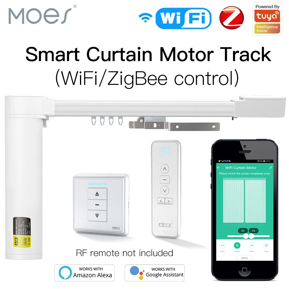 Модернизированная смарт-занавес ZigBee Tuya с wi-fi радиочастотная система