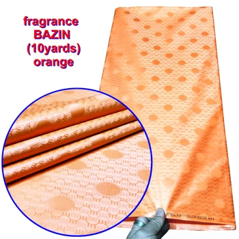 

Orange Bazin Riche Getzner High Quality Jacquard Guinea pure Atiku Brocade Garment Fabric Top Quality Bazin Riche brocade 5yards