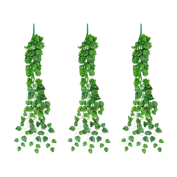

3pcs Artificial Garland Hanging Vine Plants Fake Flower Rattan Vine Green Leaves Wedding Party Supplies Home Decoration