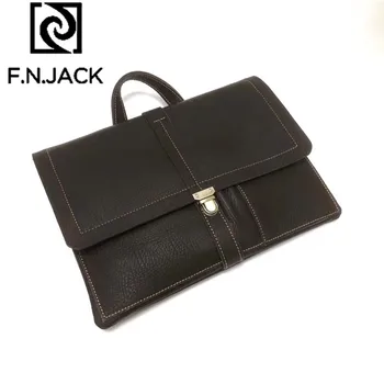 

F.N.JACK Fashion Original Handmade Leather Large Capacity Business Handbag Multi Function MacBook Pro / Air Computer Bag 2019