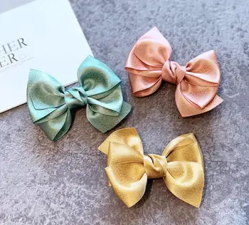 

Fashion Ribbon Bow Hair Clip Kid Fairy Hair Accessories Layer Deluxe Satin Hairpin Birthday Gift Barrette School Girl Headwear