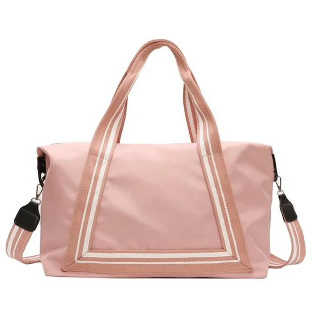 US $15.71 Duffel Bag Waterproof Large Capacity Single Shoulder Hand Luggage Sports And Fitness Bag Pink