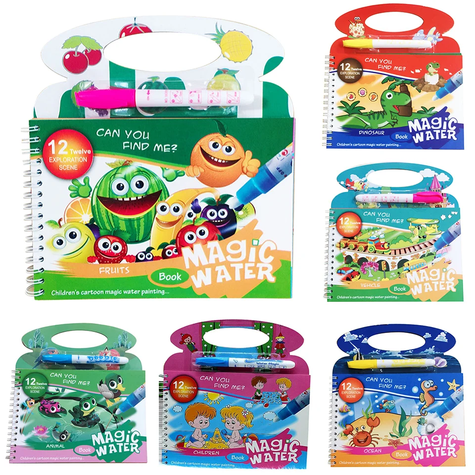 2019 многоразовая Волшебная книга для рисования водой книжка-раскраска и