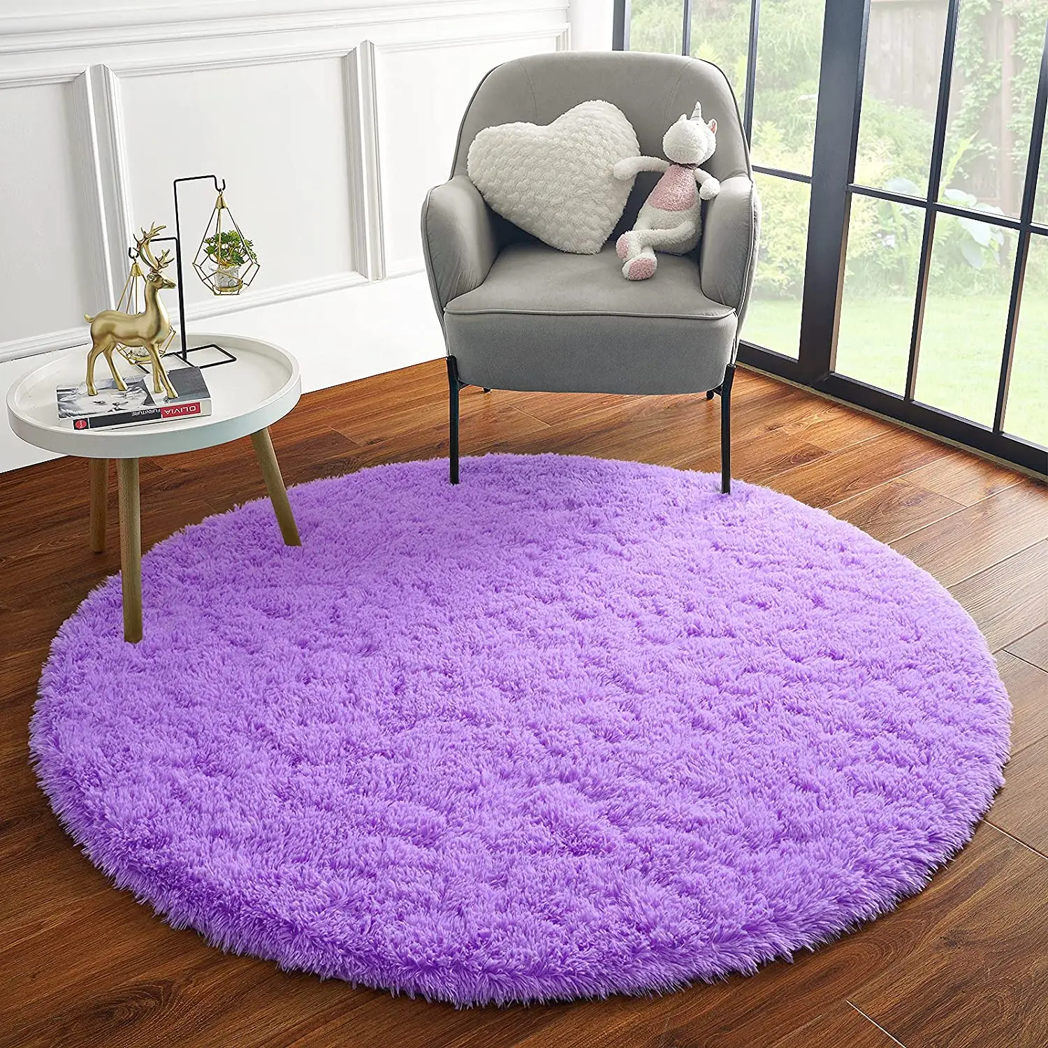 Round Area Rug Super Soft Carpet Pad Mat for Living Room Bedroom Kids Room 60cm 