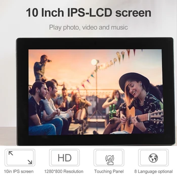 

Digital Picture Frame 10 Inch Digital Photo Display IPS Touching Screen HD Display 16GB Storage Share Moments via E-Mail or App
