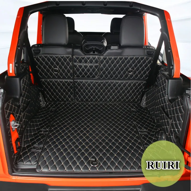 

High quality! Special car trunk mats for Jeep Wrangler JL 4 door 2020-2018 waterproof cargo liner boot carpets for Wrangler 2019