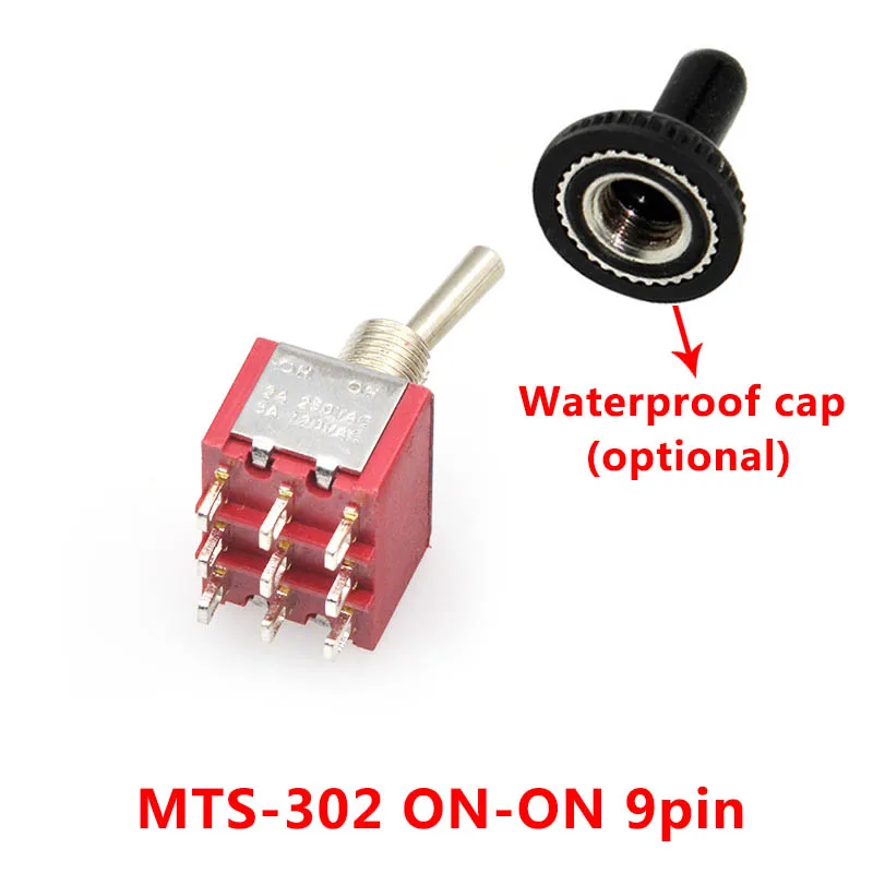 SPDT DPDT Клавишные переключатели света моторы MTS-102 5A 6A 125V 3A 250 AC мини 3 6PIN ON-ВКЛ-ВЫКЛ-на возврате запирающий переключатель выключатель - Цвет: MTS-302 Red