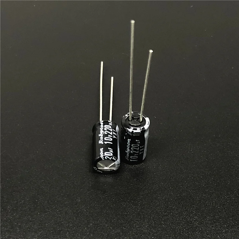 100 шт. 220 мкФ 10V Rubycon YXF серии 6,3x11 мм низкое сопротивление долгий срок службы 10V220uF электролитический конденсатор с алюминиевой крышкой