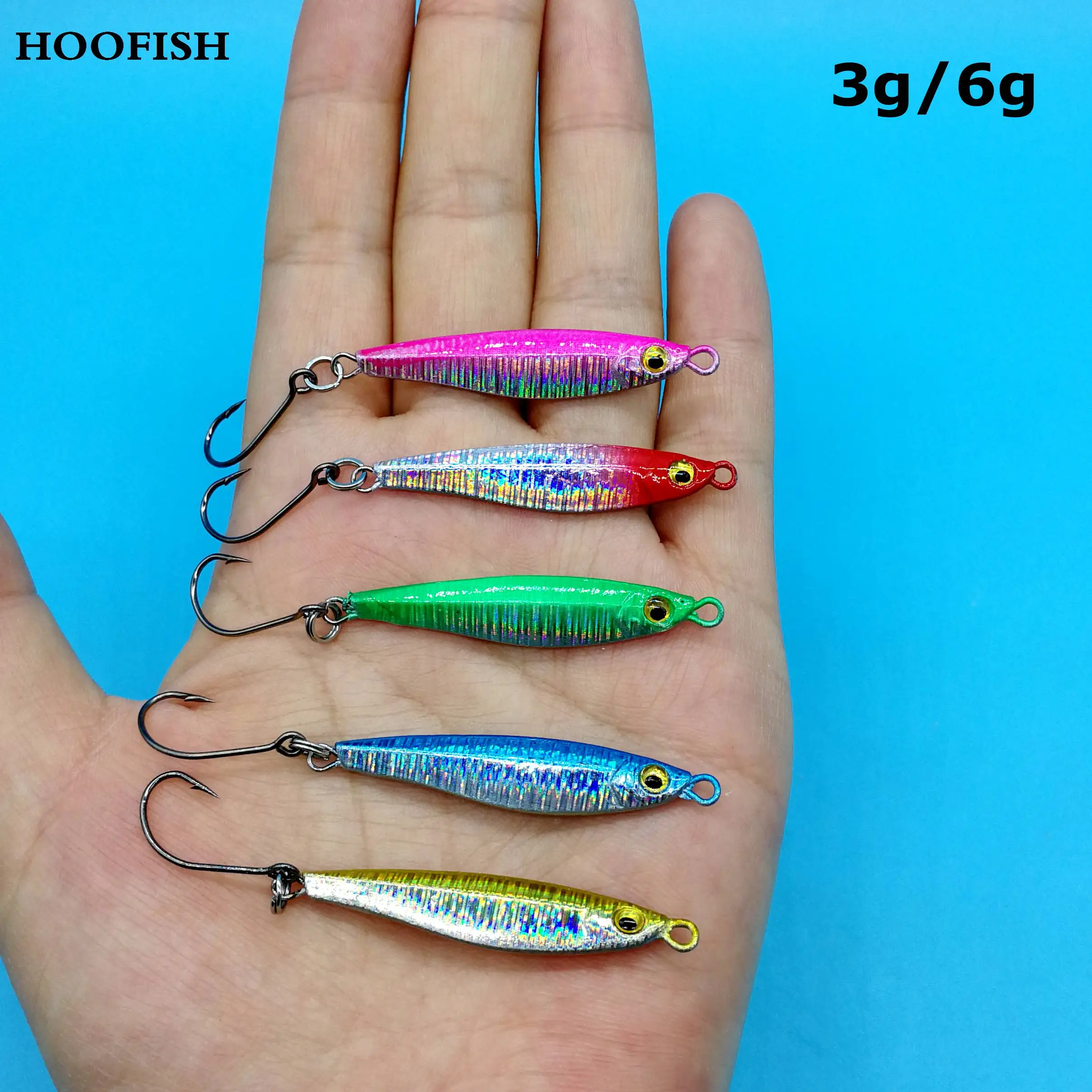 HOOFISH 3 шт./лот г/6 г микро мини приманка с одним крючком металлическая джиг наживка