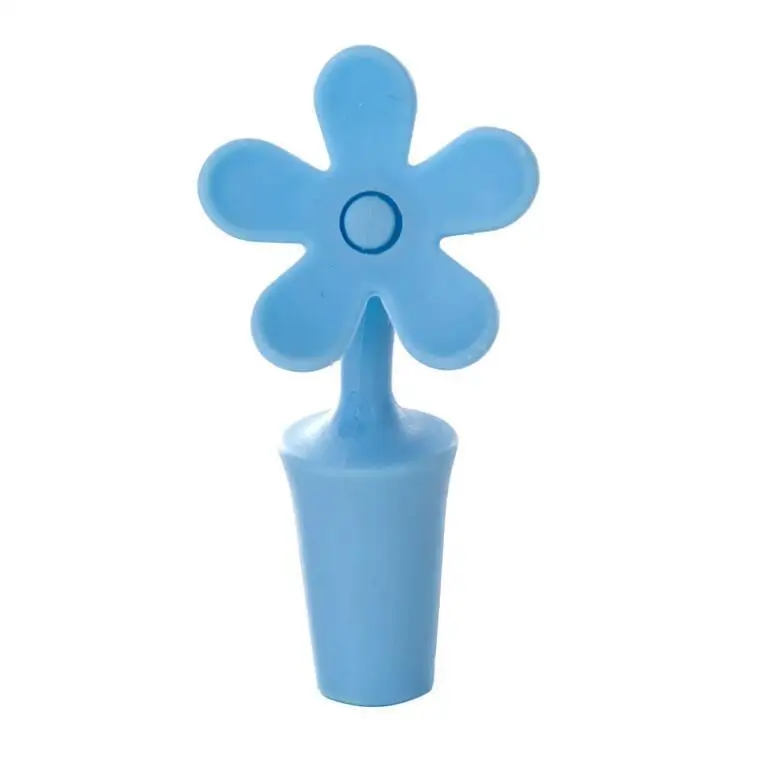 1 Piece Silicone Red Wine Manual Press Wine Bottle Seal Wine Stopper Flower Elephant Shape Wine Stopper Wine Accessories - Color: blue