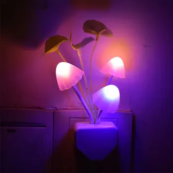 

Colorful Color Light Control Lotus Leaf Mushroom Bedroom Energy-Saving Induction Light Usb Light Avatar Led Mushroom Light Eu