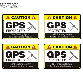 

Volkrays 4 X Car Sticker Caution Gps Protected Accessories Reflective PVC Decal for Motorcycle Opel Insignia Jaguar Gti,7cm*11cm