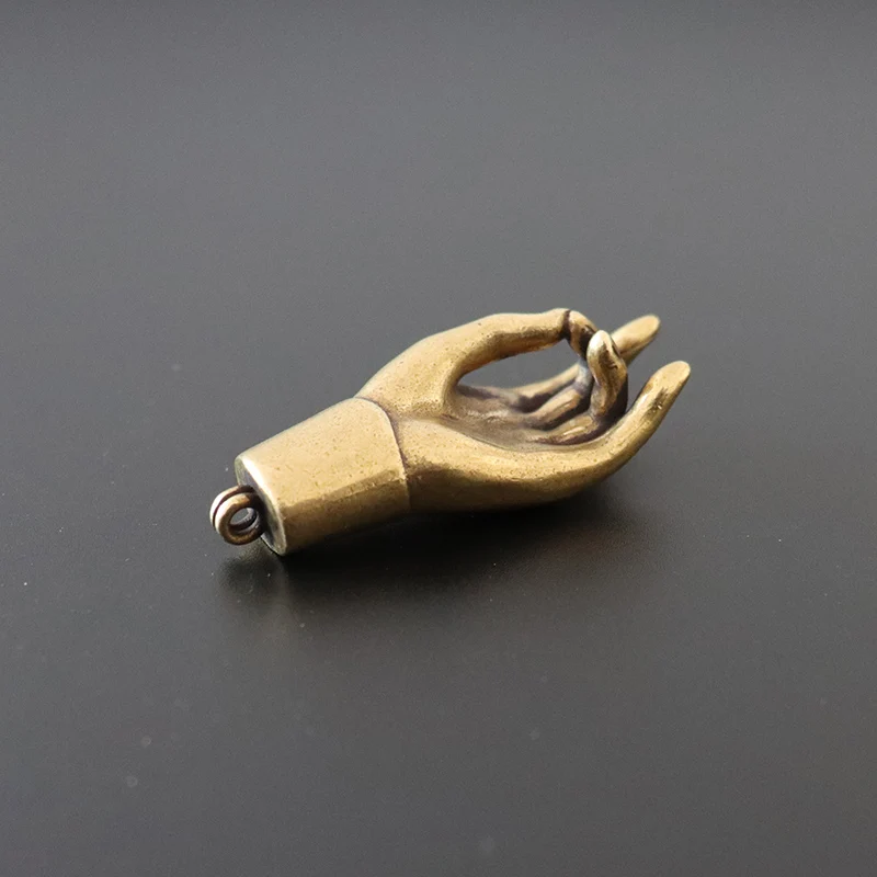 Buddha Hand Медь мышь золотой мешок денег стол украшения китайский стиль латунь животных крыса миниатюры декоративные статуэтки домашний декор ремесла - Цвет: Buddha Hand