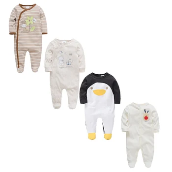 

Honeyzone 4pcs/Set Winter Vetement Bebe Garcon Newborn Baby Boy Clothes Full Sleeve Bodysuit Baby Twins Bebe Fille Vetements