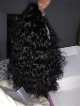 Cranberry-peluca con cierre de encaje 4x4 para mujer, cabello Remy brasileño de ondas profundas, pelucas de cabello humano con encaje frontal 13x4, línea de cabello prearrancado