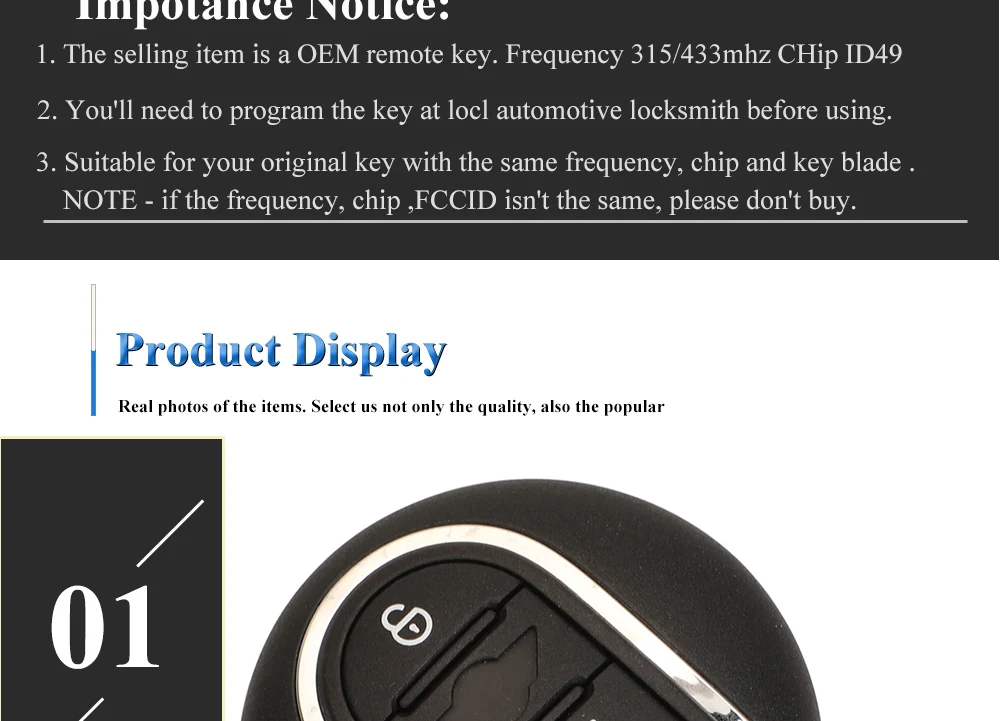 Keyforkess 315Mhz 433mhz ID49 PCF7953 chiave Auto remota per BMW Mini Cooper serie F F55 F56 Clubman 14-18 Auto Keyless go 3BTN 11 Keyforkess 315Mhz 433mhz ID49 PCF7953 chiave Auto remota per BMW Mini Cooper serie F F55 F56 Clubman 14-18 Auto Keyless go 3BTN - H542e38088ada4860b4dadd3e829c6cebM