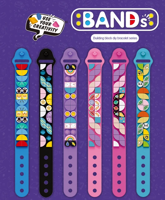 DIY Dot Building Block Bracelet Unisex Silicone Cartoon Adjustable Wristband Animal Knowledge Marine Blocks Toys For Girls Boys 1