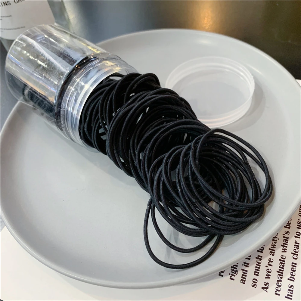 100 шт./лот, нейлоновые резинки ярких цветов для девочек, 4,5 см, безопасные эластичные резинки для волос для детей, конский хвост, держатель, Детские волосы с коробкой