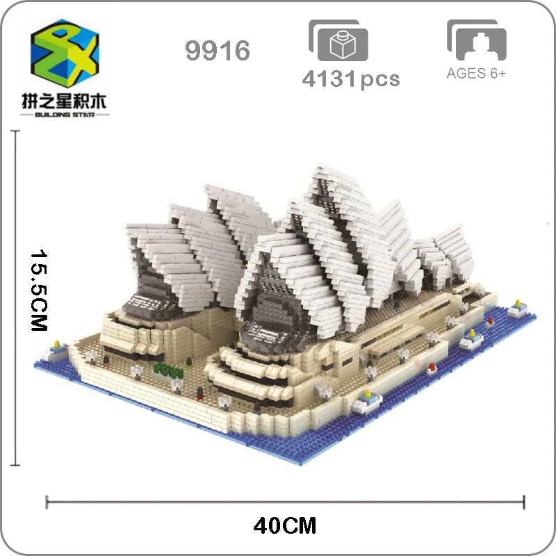 

Building Star World Architecture Sydney Opera House 3D Modle Mini Small Blocks Bricks Diamond Building Toy for Children no Box