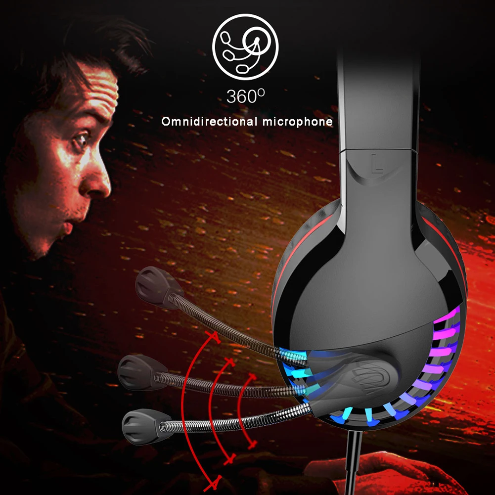 3 5mm Wired LED Gaming Headphone Over Ear Earphone Headset for Computer PS4 Desktop Laptop Classic Supplies Accessaries