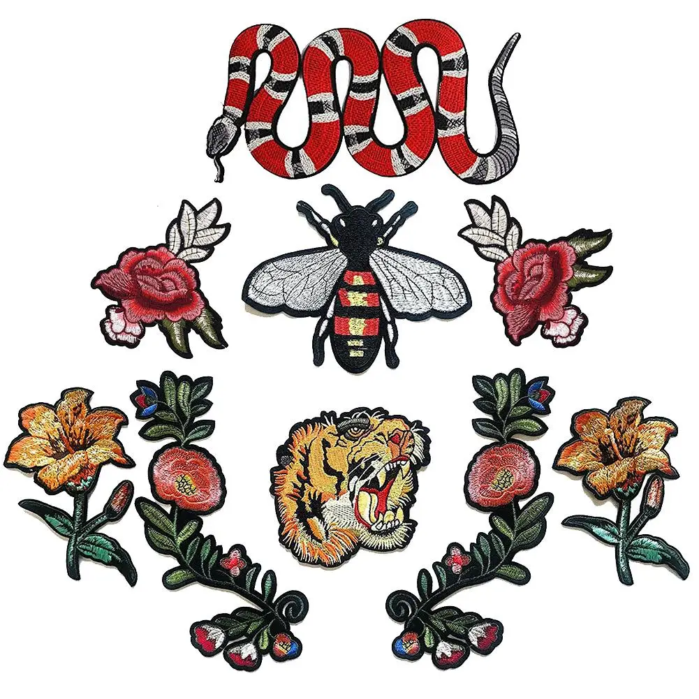 9 шт. вышивка в виде змеи и льва|Аппликации для одежды| |