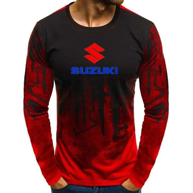 Осенние мужские футболки с длинным рукавом, мужские футболки с принтом Suzuki Gsxr Gsx R, топы с принтом брызг-чернил, мужские повседневные футболки, пуловер - Цвет: 18