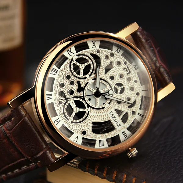 YAZOLE лучший бренд класса люкс мужские часы модные мужские часы Relogio Masculino Hombre Saat Wristwtach - Цвет: brown 2