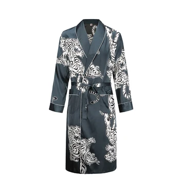 Men's Silky Satin Bathrobe