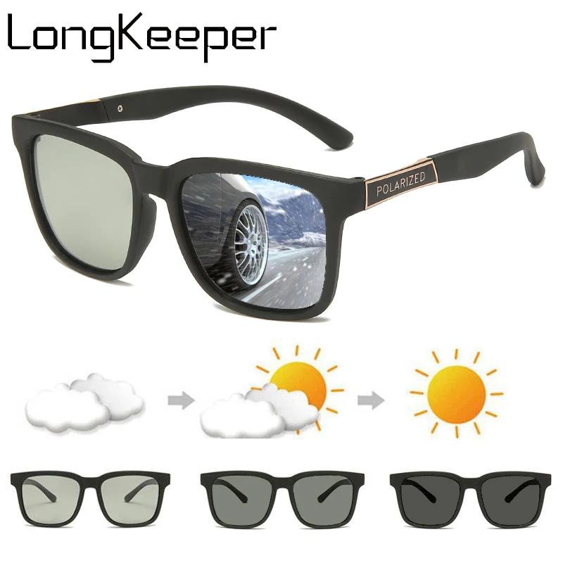 LongKeeper Photochromic Sunglasses Men Women Polarized Sun Glasses Male Chameleon Driver Goggles Lentes Sol Hombre | Аксессуары для