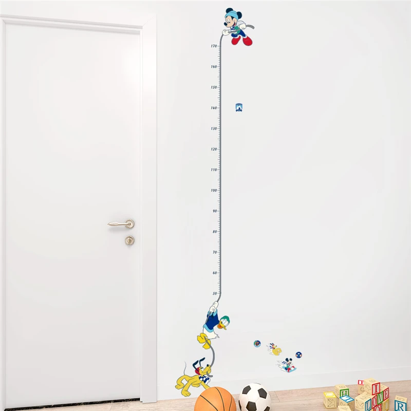 Дисней Микки Маус Плутон высота мера наклейки на стену спальни домашний декор