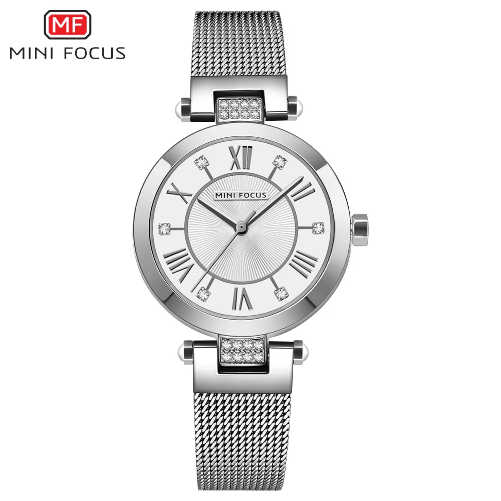 silver white Мини фокус брендовые модные женские часы женские водонепроницаемые часы из нержавеющей стали Роскошные брендовые кварцевые часы - Цвет: silver white