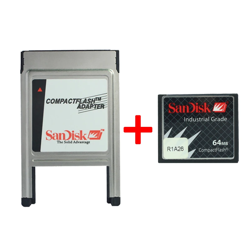 

SanDisk CF 64M Industrial Grade Memory Card CNC Machine Tool Processing CF Card With PCMCIA Adapter Memory Card For Car MP3