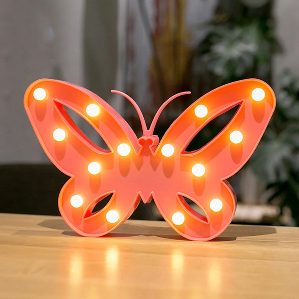 Night Light Bedside Indoor Sleeping Party Living Room Desktop Home Decor LED Marquee Baby Kids Bedroom Wall Hanging Butterfly