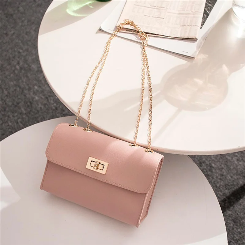 

British Fashion Simple Small Square Bag Women's Designer Handbag 2019 High-quality PU Leather Chain Mobile Phone Shoulder Bags