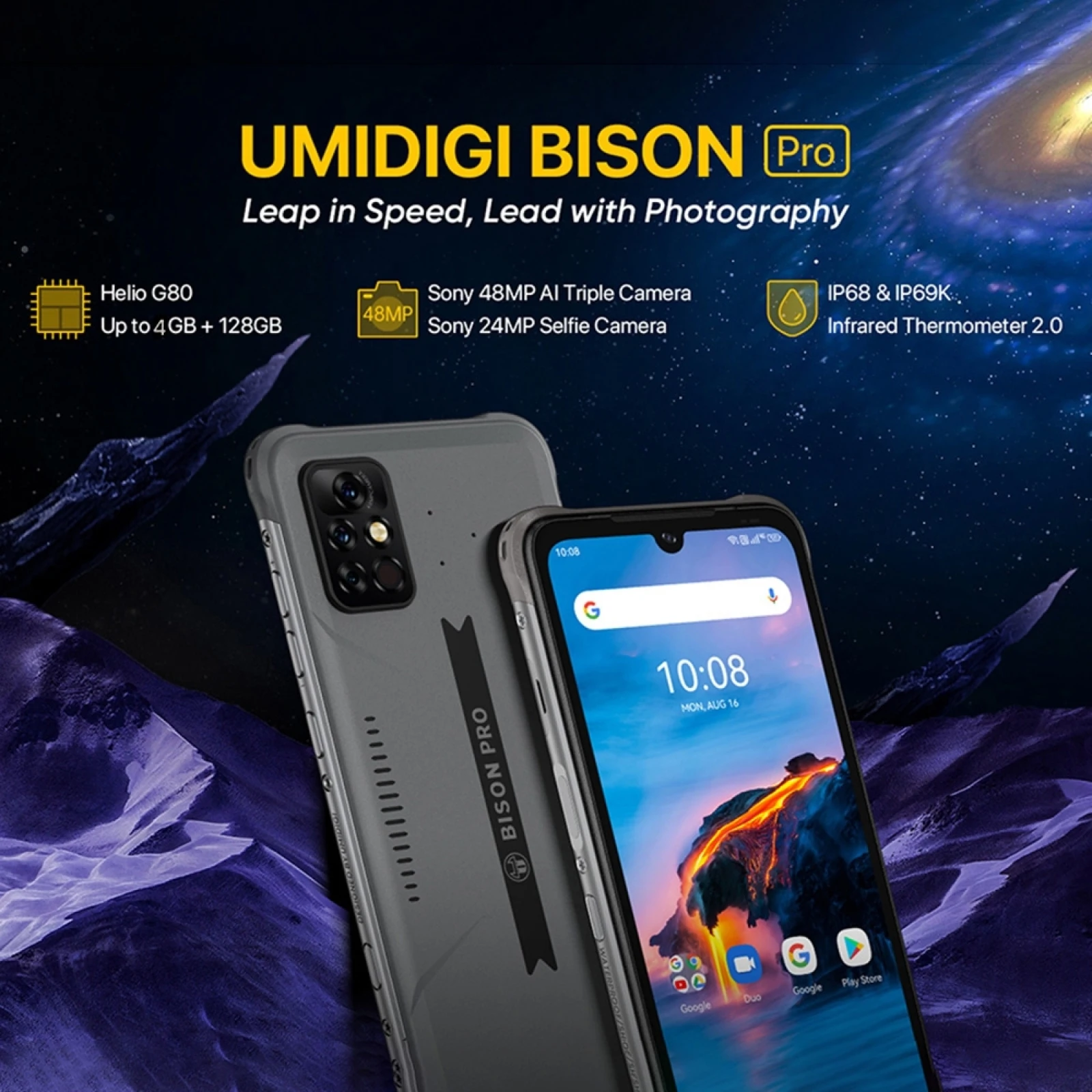 best poco phone for pubg UMIDIGI BISON Pro 4GB+128GB IP68/IP69K Waterproof Rugged Phone 48MP Quad Camera 6.3" FHD Helio G80 Android 11 Global Smartphone poco budget phones