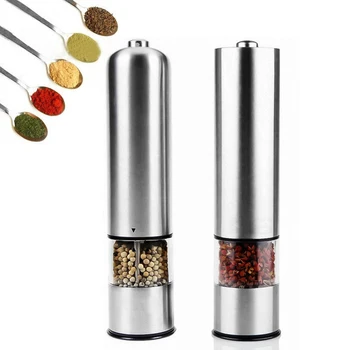 

Hifuar Electric Pepper Grinder Mill Salt Pepper Grinding Unit Adjustable Automatic One-handed Pepper Shake Kitchen BBQ Tools