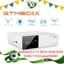 GTmedia GTC ТВ приставка тюнер Смарт ТВ приставка 2 Гб 16 Гб Amlogic S905D четырехъядерный 2,4 ГГц WiFi приставка DVB+ T/T2/Cable/ISDBT Android 6,0