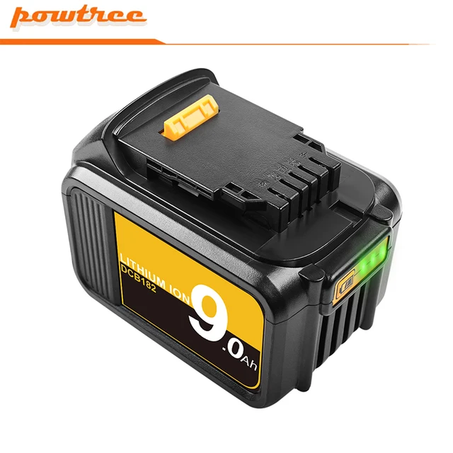Powtree 9000mAh 18V Rechargeable Battery for DeWalt DCB181 DCB182 DCB200 DCB205 DCB204 DCB206 Power Tools Battery 18 V 1 Piece