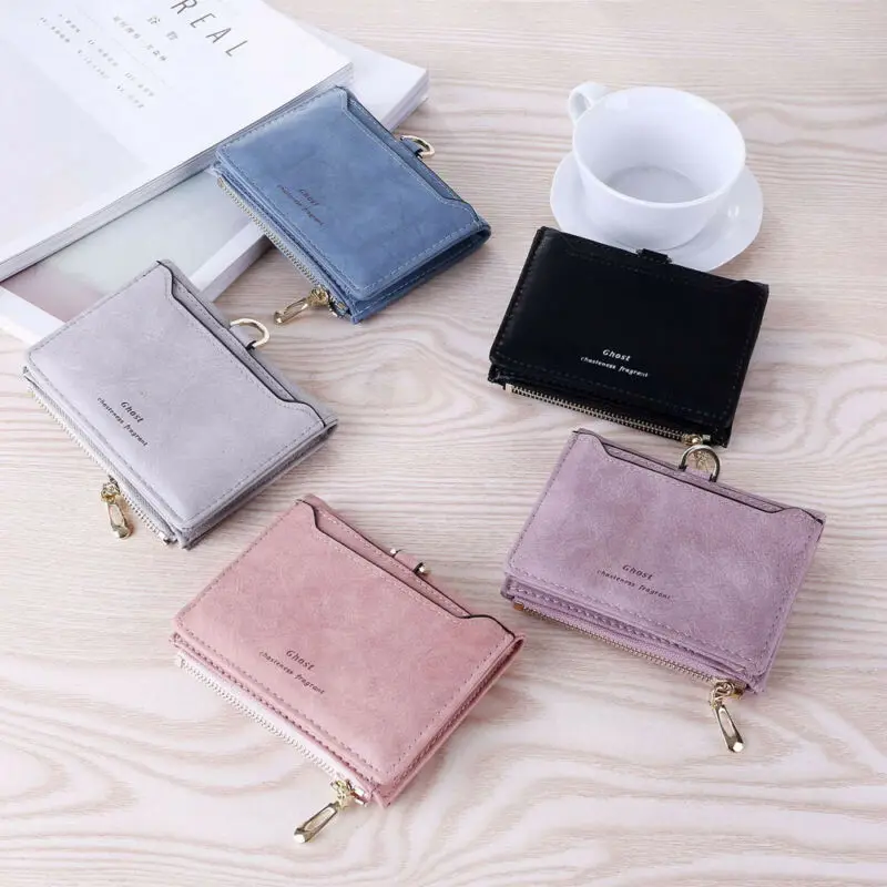 

Small Women Zipper Purse Wallet Multiple Slots Fashion Lady Solid Coin Pocket Purse Clutch Bag Bank/ID/Credit Card Holder
