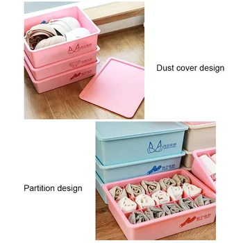 

3pcs Portable Storage Box Plastic Underwear Socks Bra Storage Box with Lid 669