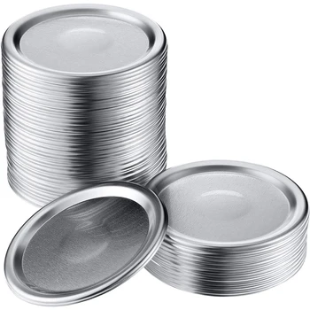 

48Pcs Mouth Mason Jar Leak-Proof Split Lid Sealing Mason Solid Lid Metal Can Lid Suitable for Wide Mouth Mason Jar 70MM